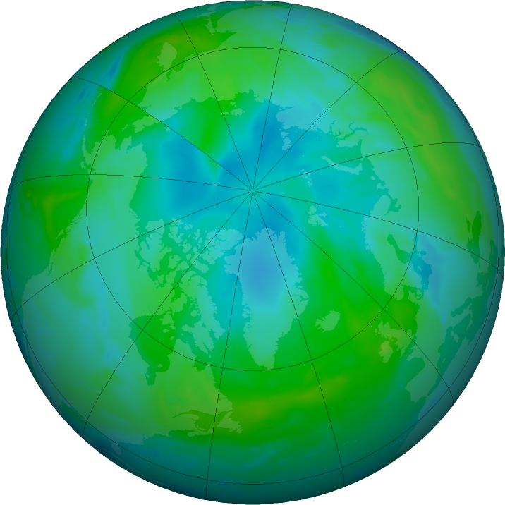 Arctic ozone map for 22 August 2020